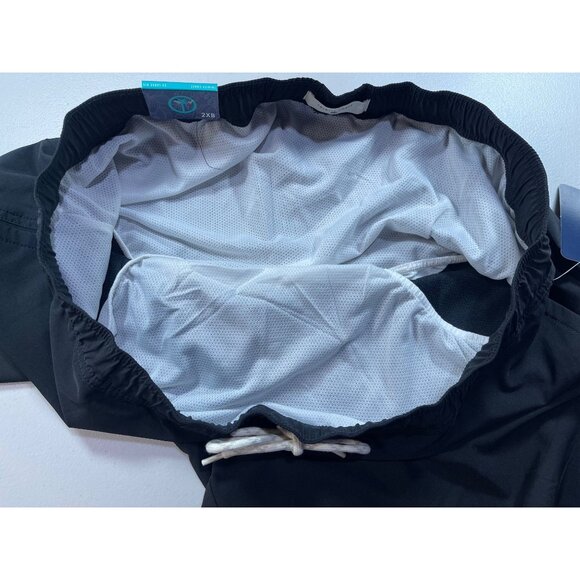 Trinity Coast Mens Size 2XB Swim Trunks Black 9" Inseam Elastic Waist Side Pocke - Picture 9 of 12